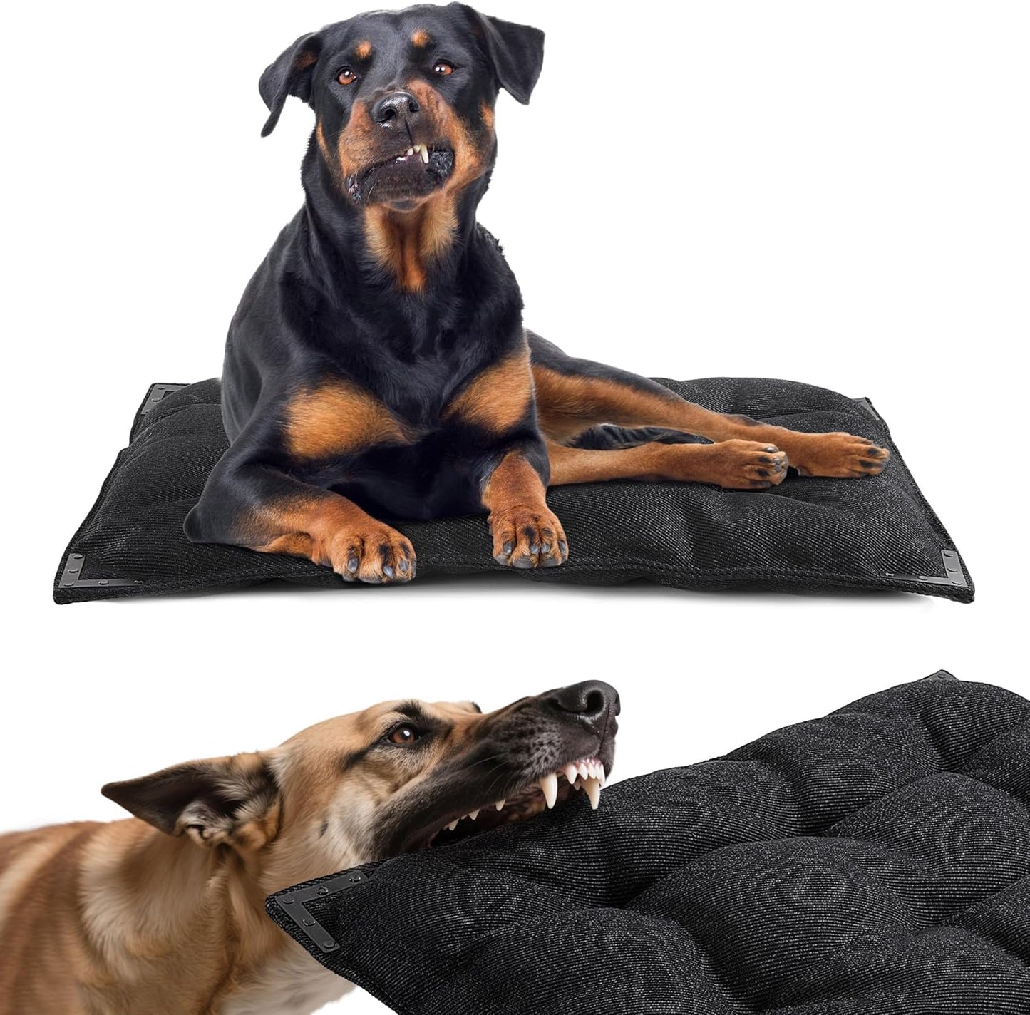 BALAPET Chew Proof Dog Bed with Metal Rivet Corner for Medium Dogs, Stable Kennel Pad Mat for Teething Puppy, Durable Indoor Outdoor Crate Pad for Medium Dog Crates, 35"x22"