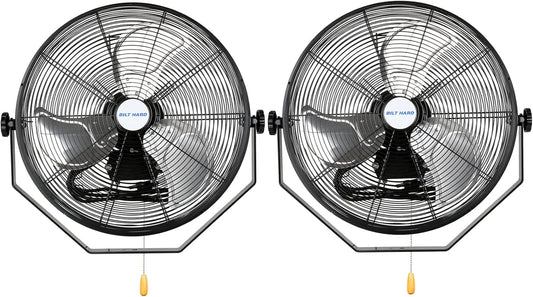 BILT HARD 18 inch Industrial Wall Fan, 4300 CFM, 3-Speeds High Velocity Wall Mount Fan with Sealed Motor, Heavy Duty Metal Barn Fans, 2 Pack