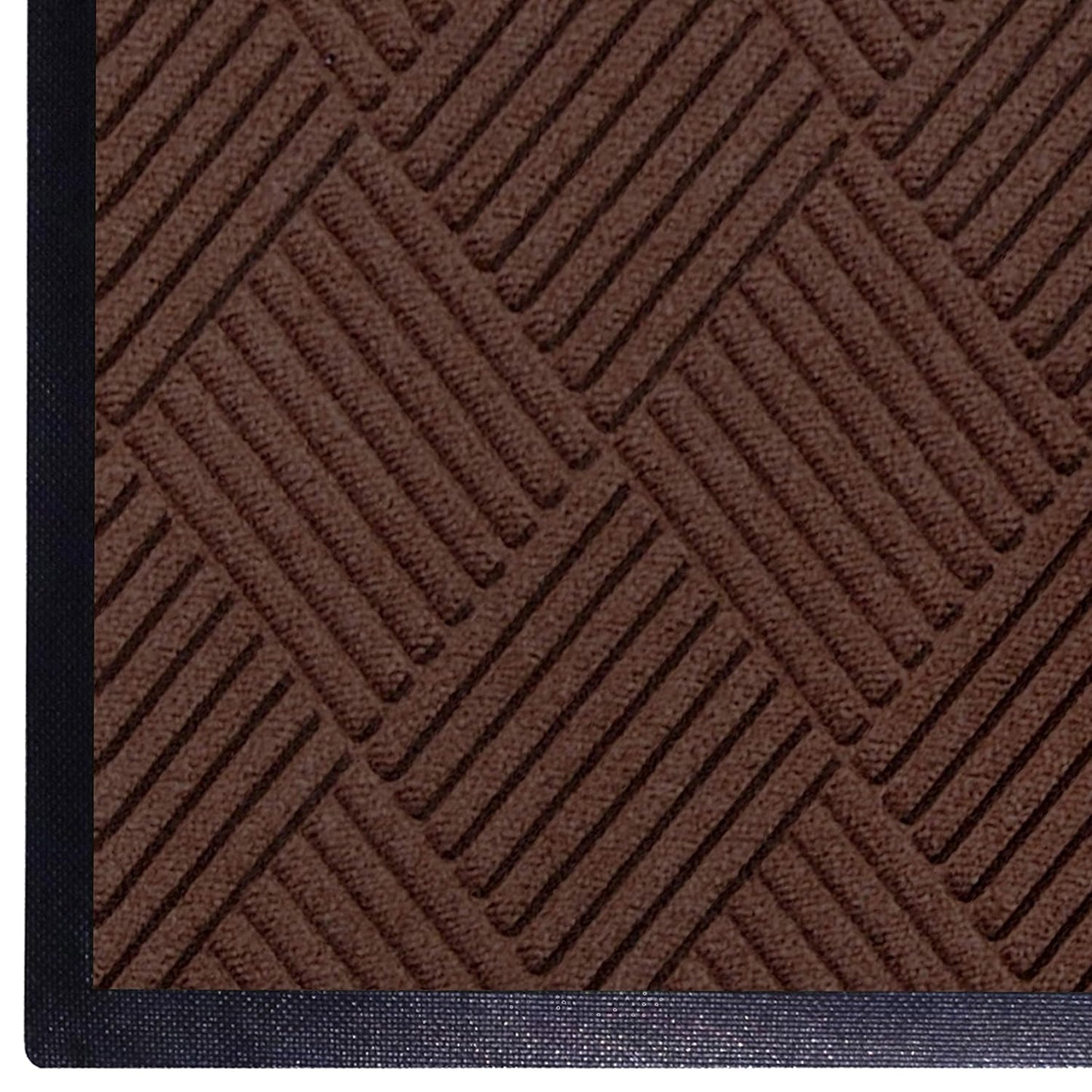WaterHog Diamond | Commercial-Grade Entrance Mat with Rubber Border – Indoor/Outdoor, Quick Drying, Stain Resistant Door Mat (Dark Brown, 3' x 5')