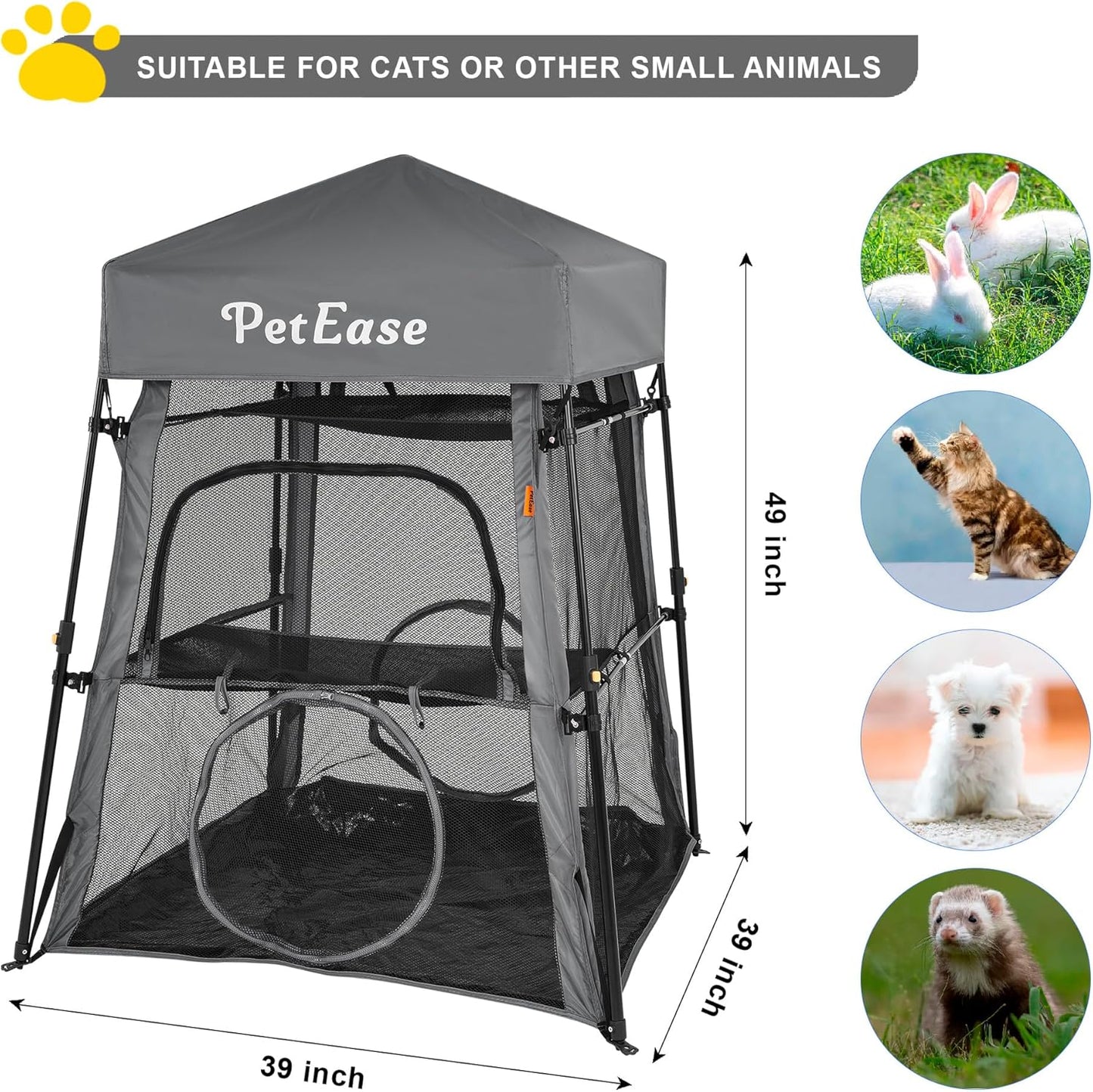 Cat Tower Tent,Outdoor Patio Cat Enclosures with Breathable Mesh,Indoor Playpen Portable Exercise Tent