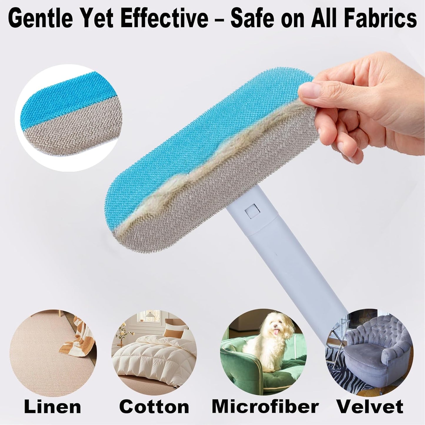 Pet Hair Remover for Furniture, Reusable, Effective Lint Brush for Dog and Cat Hair - 17.3Inch Multifunctional Fur Removal Tool, Gentle on Couches, Carpets, Clothes, Bedding