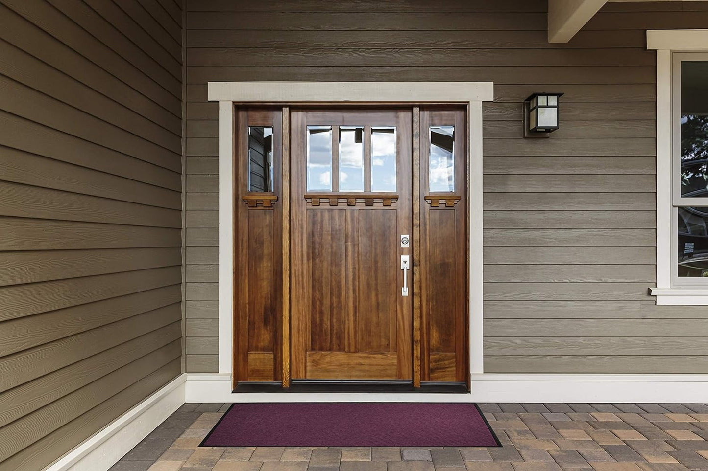 WaterHog Diamond | Commercial-Grade Entrance Mat with Rubber Border – Indoor/Outdoor, Quick Drying, Stain Resistant Door Mat (Bluestone, 4' x 6')