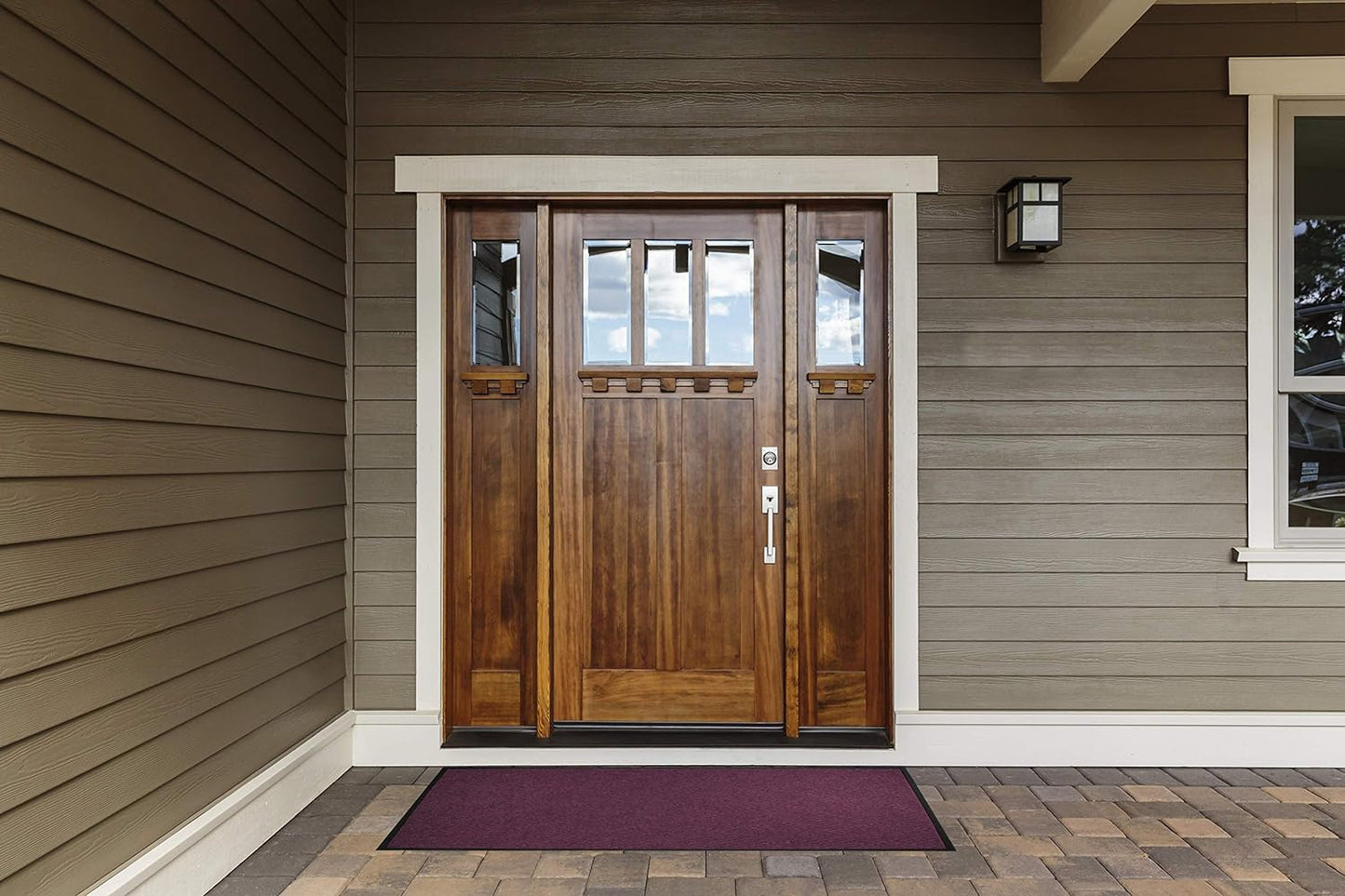 WaterHog Diamond | Commercial-Grade Entrance Mat with Rubber Border – Indoor/Outdoor, Quick Drying, Stain Resistant Door Mat (Evergreen, 4' x 10')