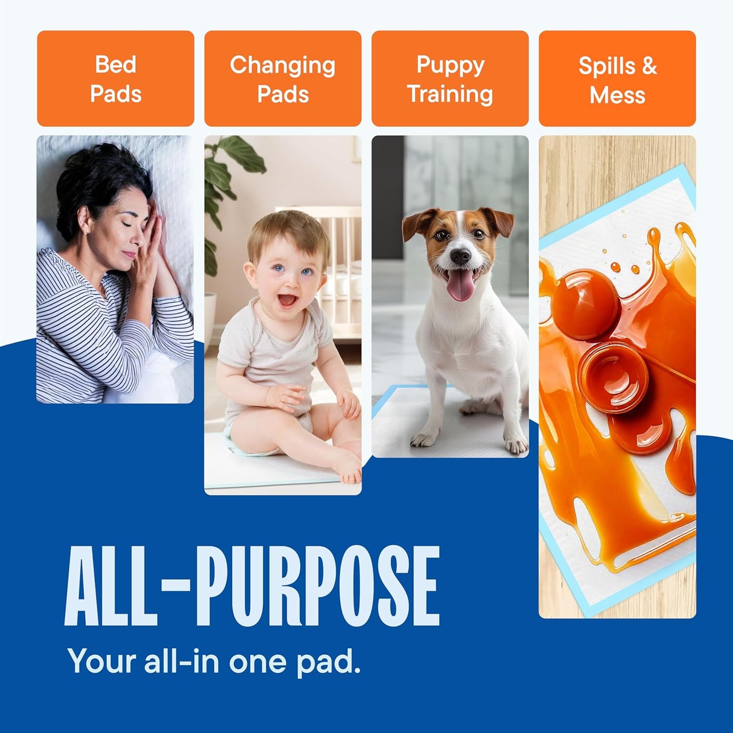 Chucks Pads Disposable [100-Pack] Adult Incontinence Underpads 30"x 36" Extra Large Super Absorbent Protective Bed Pads, Leak-Proof Pads - Pee Pads for Kids & Adults - Dog & Puppy Training Pads