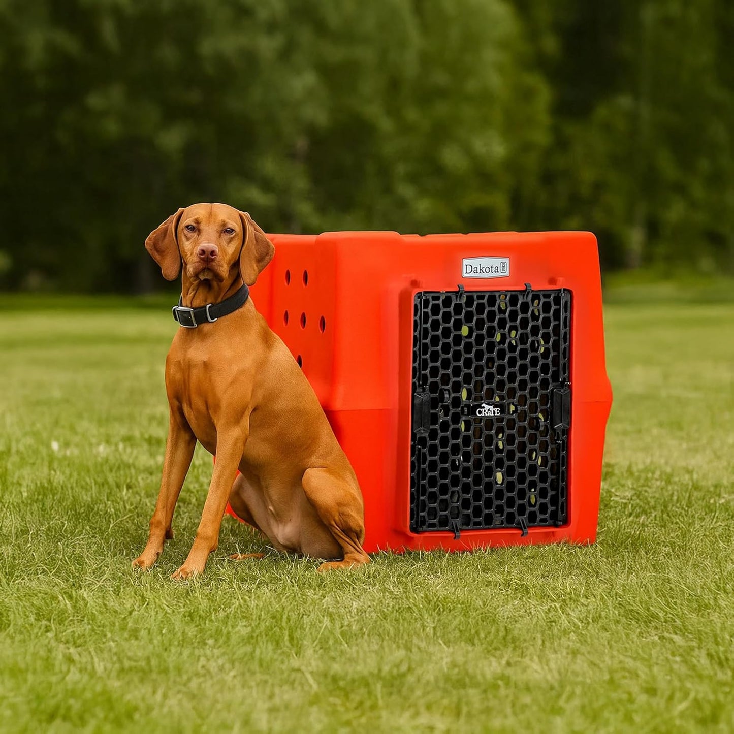 Dakota 283 Crate - Canine Rough and Tough Economy Kennel (Orange, Large)