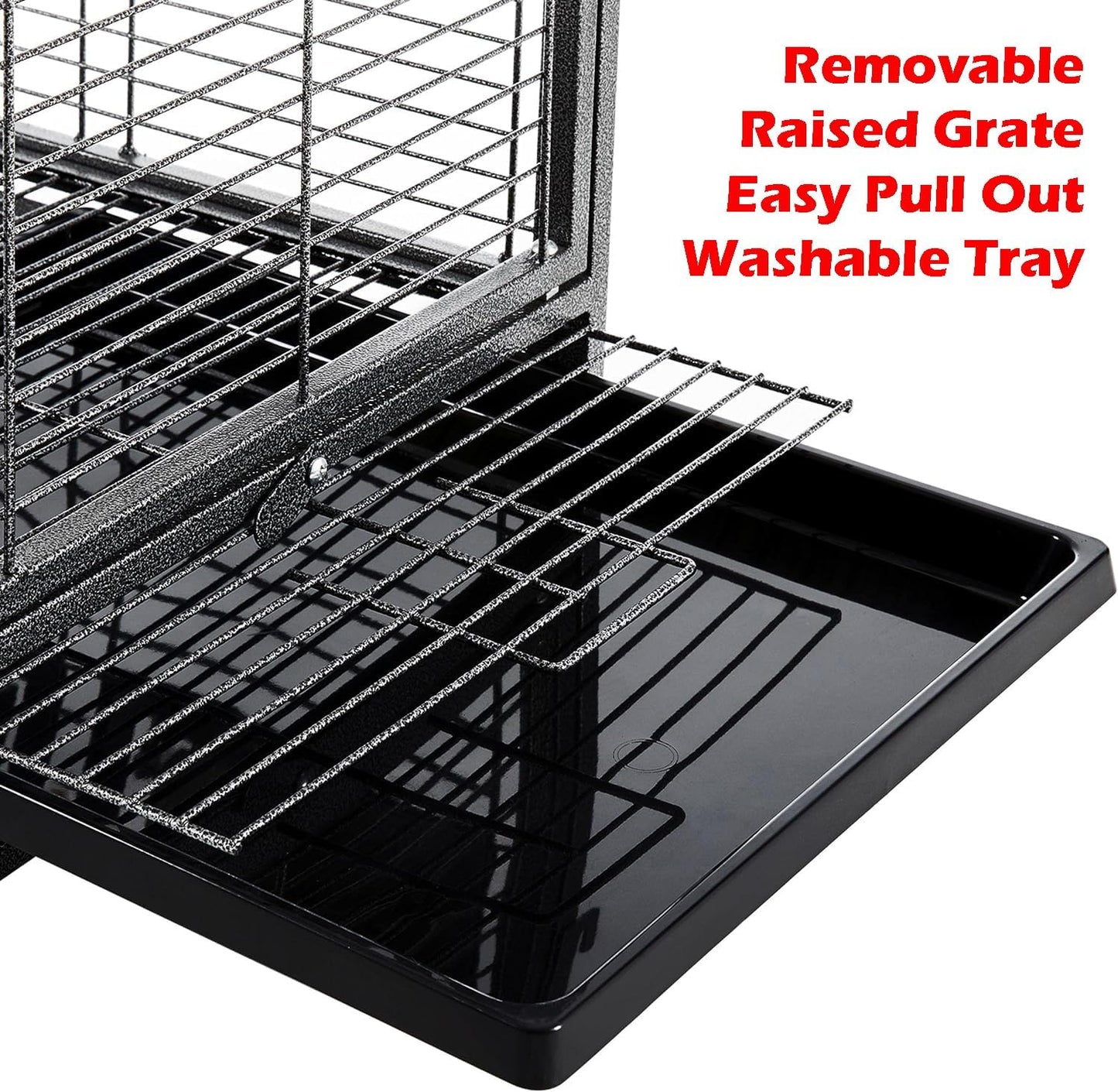 Portable Durable Heavy Duty Travel Veterinary Bird Parrot Carrier Cage Feeding Bowl Play Wooden Stand Perch with Handle Prevent Beaks Out