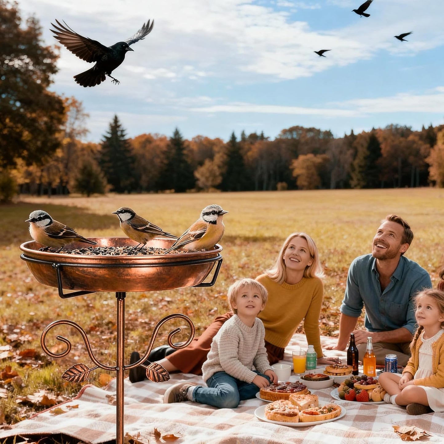 35.4" Tall Metal Bird Bath for Outdoors with 2.2" Deep and 11.8'' Dia Bowl, Removable, Easy - Clean, Vintage Freestanding Birdbaths & Birdfeeder for Garden Yard Lawn Decor, Glod