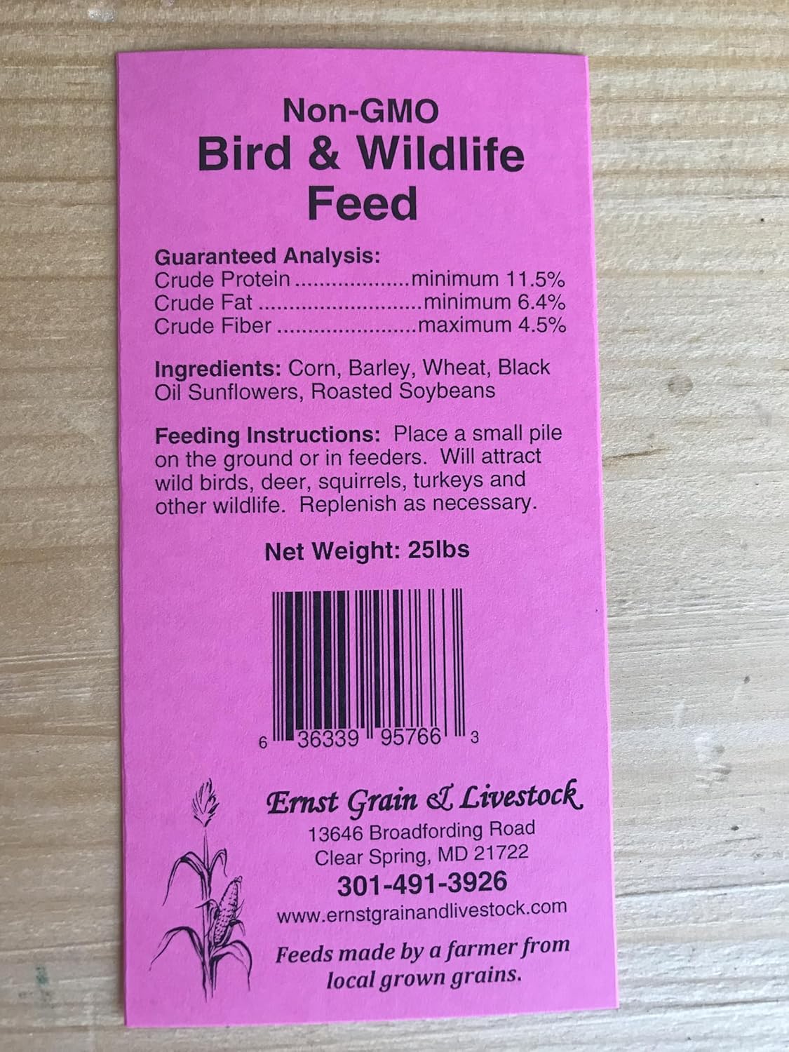 Ernst Grain & Livestock's Bird and Wildlife Feed – Perfect for Birds, Ducks, Squirrels, Turkeys, Rabbits, Geese, and Deer – Non-GMO Wild Animal & Bird Feed for Outside Feeders (25lb Bag)