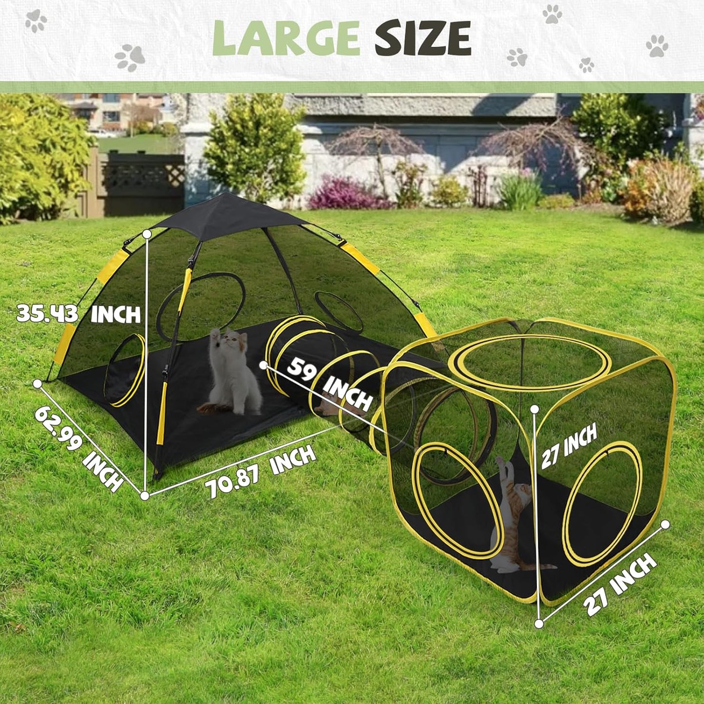 Outdoor Cat Enclosures for Indoor Cats, Outdoor Cat Tent with Tunnel for Multiple Cats, Cat Playpen for Pet Kitty Rabbits Ferrets Puppy and Other Small Animals, (Styles 5)