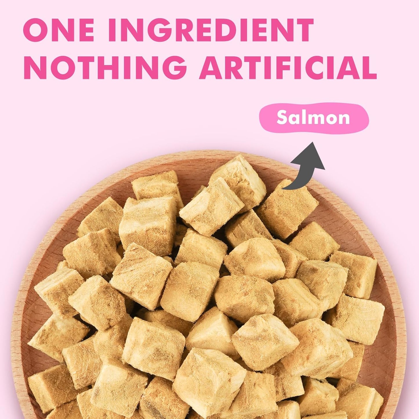 Freeze Dried Cats & Dogs Raw Treats, All Natural Single Ingredient Salmon, High Protein Healthy Pet Training Treats or Food Topper, 10.6 oz