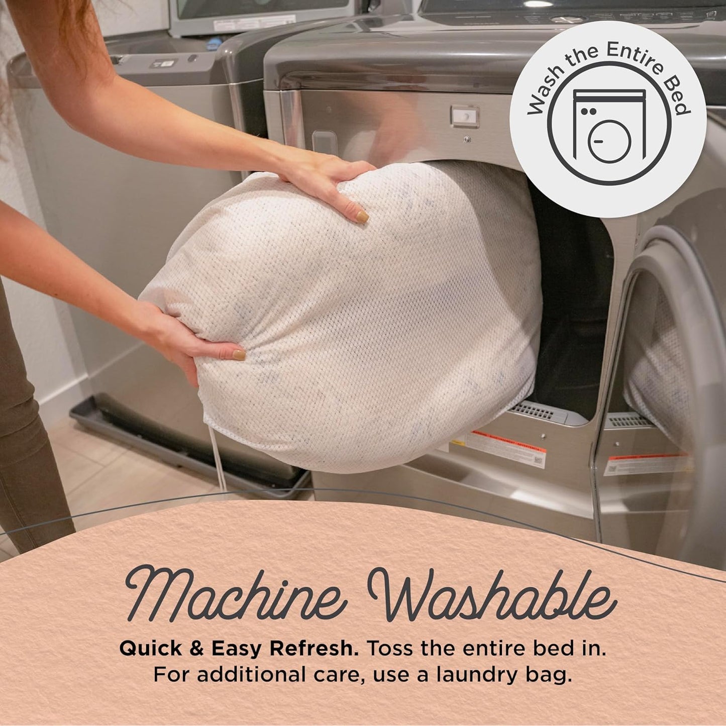 Best Friends by Sheri Original Calming Donut Dog and Cat Bed, Lux Faux Fur, Oyster, (23in x 23in) - Anxiety Relief for Pets Up to 25 lbs