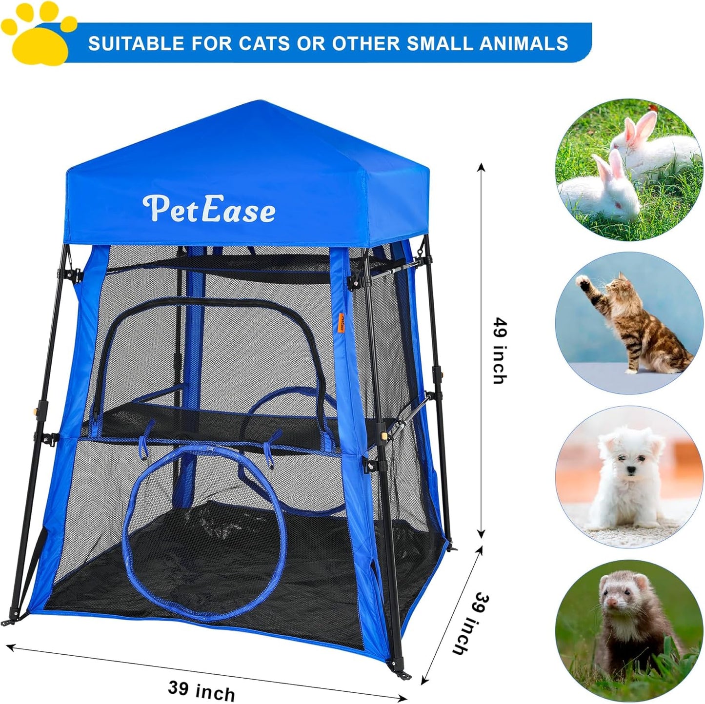 Cat Tower Tent,Outdoor Patio Cat Enclosures with Breathable Mesh,Indoor Playpen Portable Exercise Tent