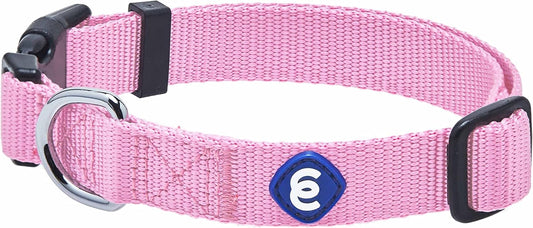 Blueberry Pet Essentials Large Dog Collar | Adjustable Fuchsia Pink Nylon Collar for Large Dogs | Stylish Girl Dog Collars | Secure Female Dog Collar with Eco-Friendly Buckles, 18"-26" Neck
