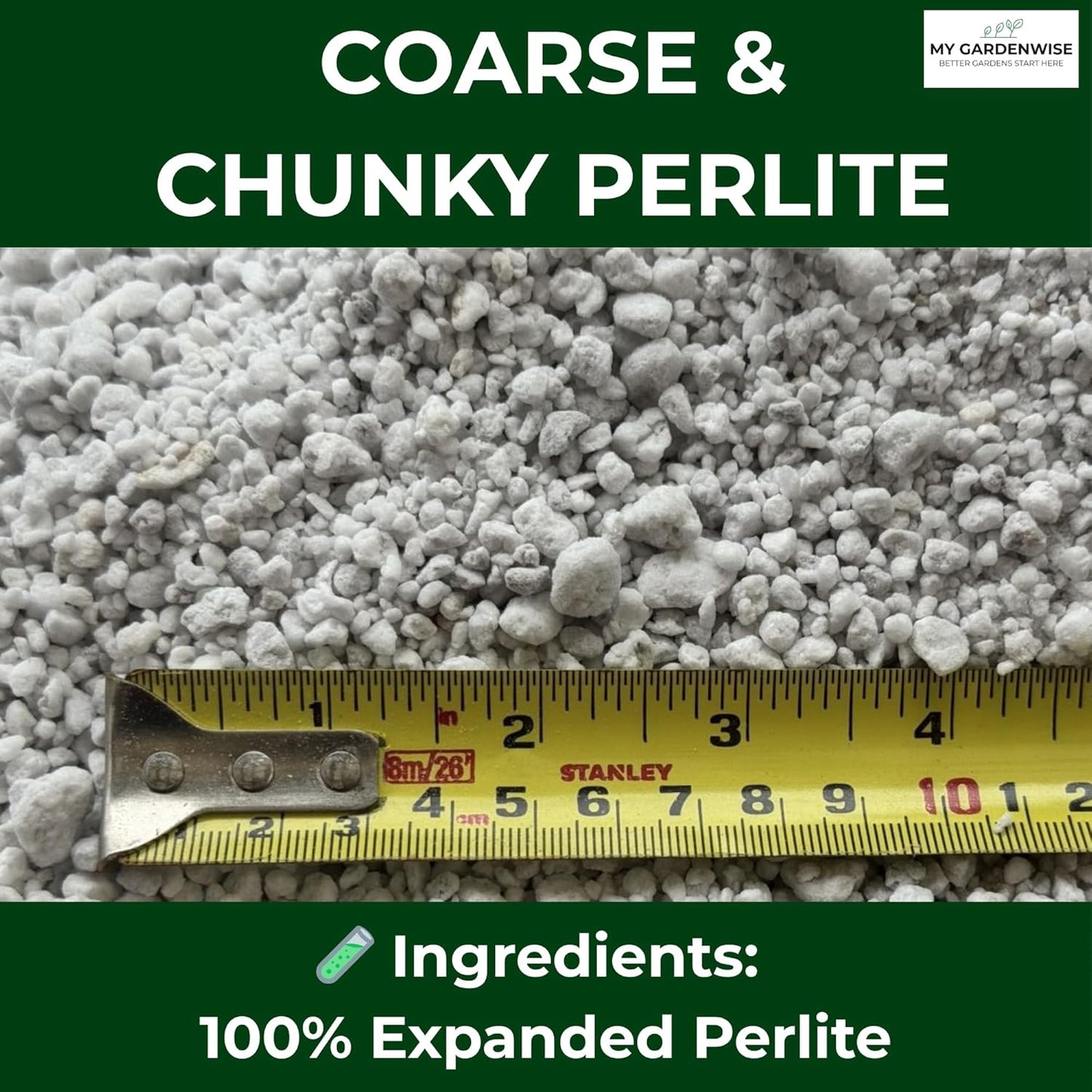 Perlite for Plants, Coarse and Chunky Horticultural Perlite, Organic Perlite for Gardening Indoor & Outdoor, Perlite Bulk Bag, Made in USA (1 Quart)