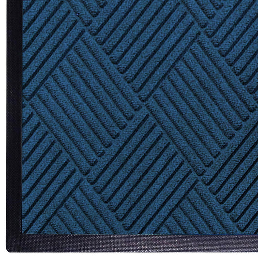 WaterHog Diamond | Commercial-Grade Entrance Mat with Rubber Border – Indoor/Outdoor, Quick Drying, Stain Resistant Door Mat (Navy, 6' x 12')