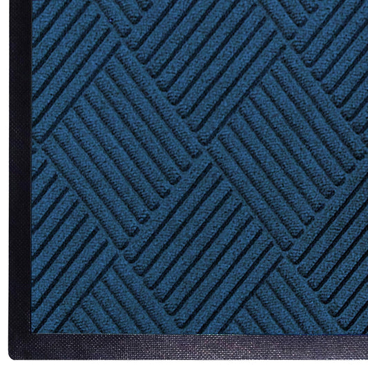 WaterHog Diamond | Commercial-Grade Entrance Mat with Rubber Border – Indoor/Outdoor, Quick Drying, Stain Resistant Door Mat (Navy, 12.2' Length x 3' Width)