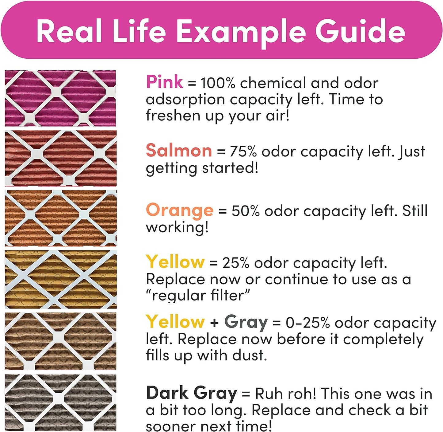 Colorfil 12x24x1 Air Filter (2-Pack) | Made in the USA | Color Changing | Remove Cat and Dog Odor | MERV 8 for Pet Hair Dander and Dust | 11.5"x23.5"x0.75" Exact Size