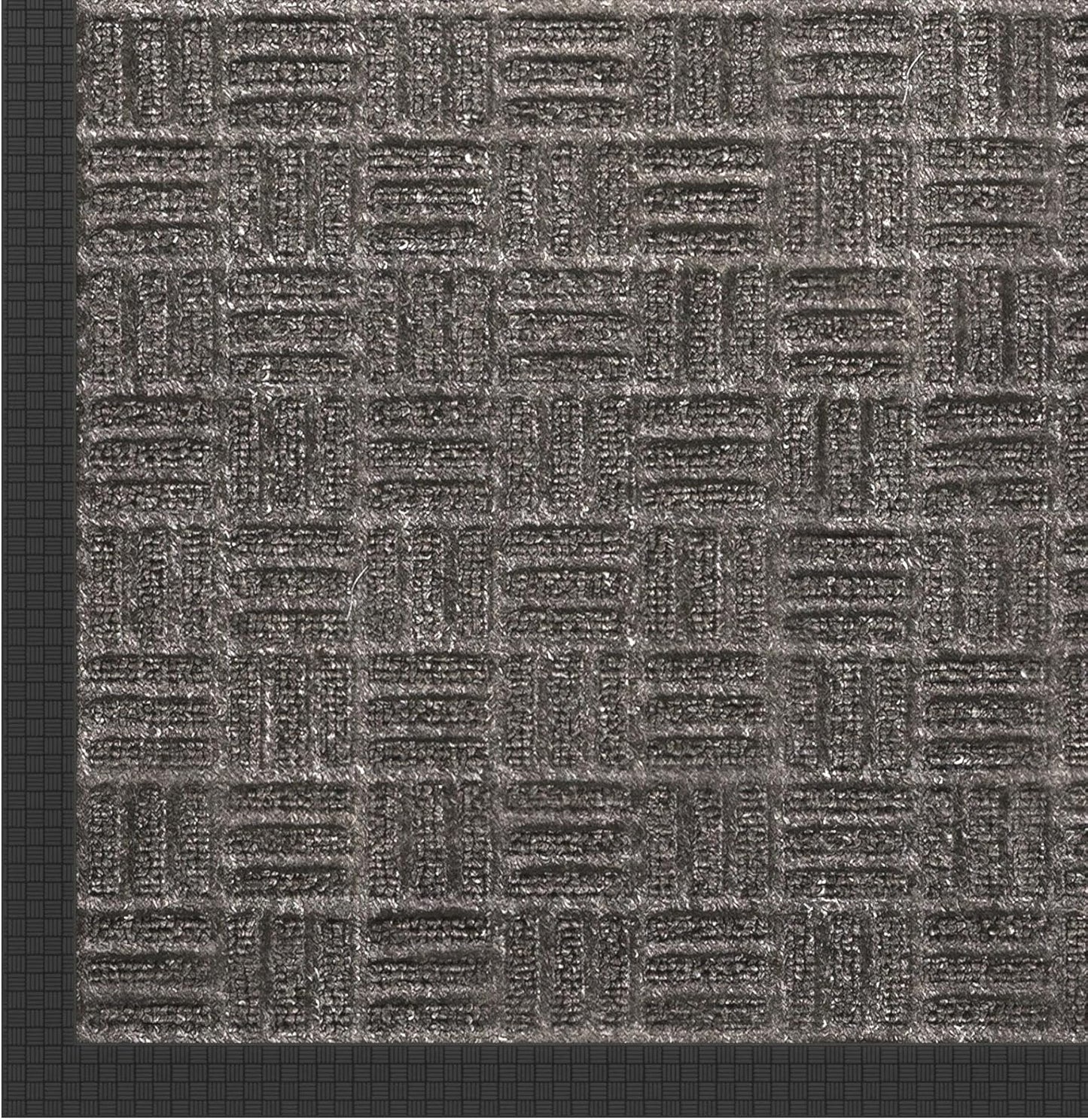 Indoor/Outdoor Hose-Wash Embossed Design Non-Slip Rubber 2x3 Modern Entryway Mat for Entryway, Patio, Backyard, Garage, 24" x 36", Black