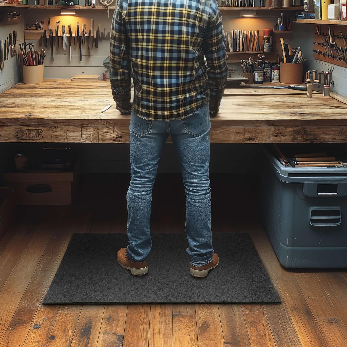 Mohawk Home Heavy Duty Rubber Stall Mat - Gym Floor- Under Dog Crate - All Purpose Utility 2'x3' - 1/2" Thick