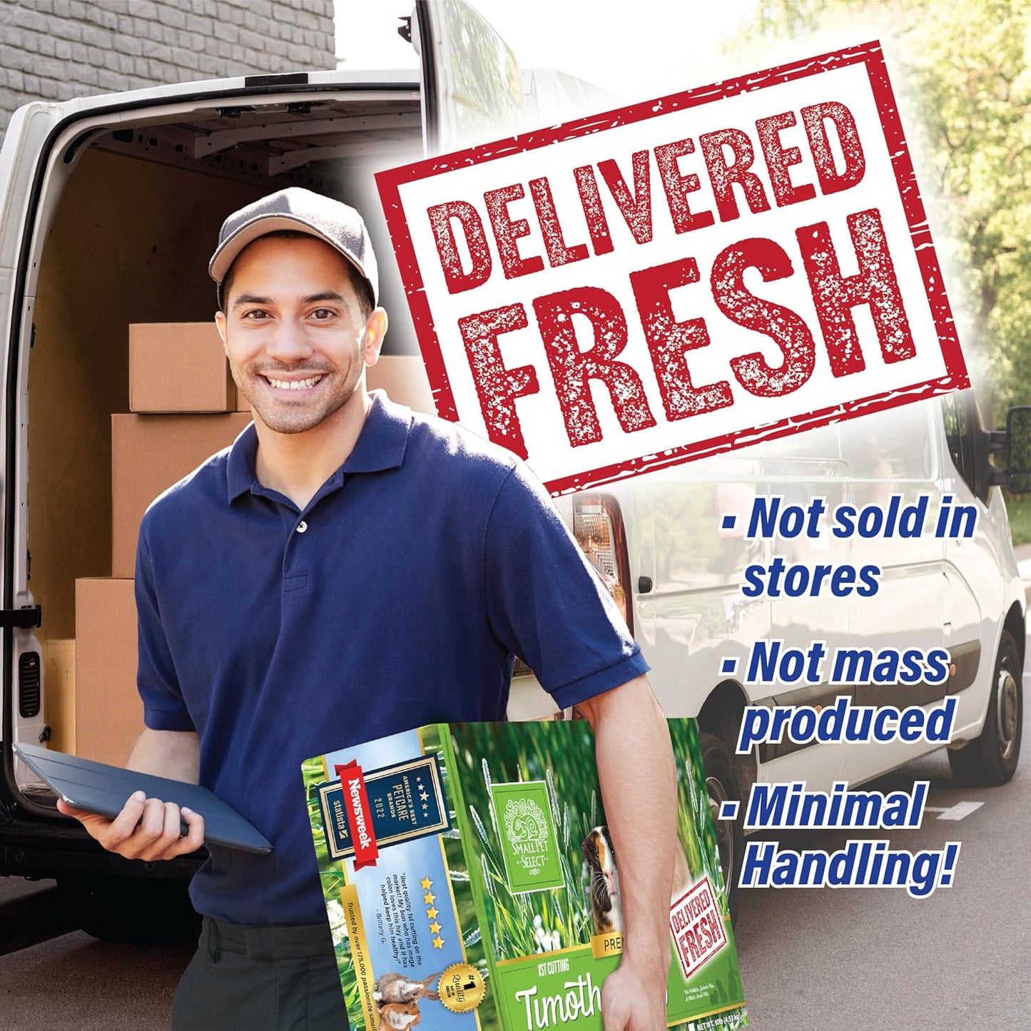 Small Pet Select 1st Cutting Timothy Hay, Animal Food for Guinea Pig, Rabbit, Hamster, Bunny, or Chinchilla, Natural Hay Grown in The USA, 40lb